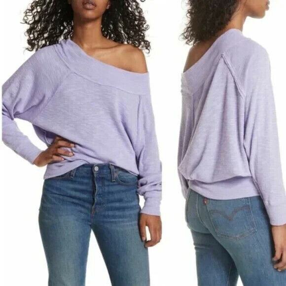we the free Palisaides Sweater Medium Top Knit slub shoulder dolman sleeve - Picture 9 of 9